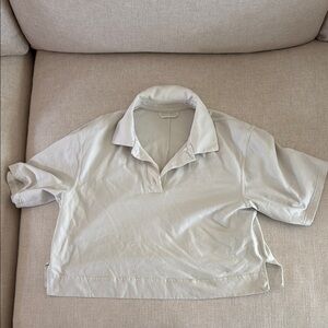 lululemon cream cropped polo